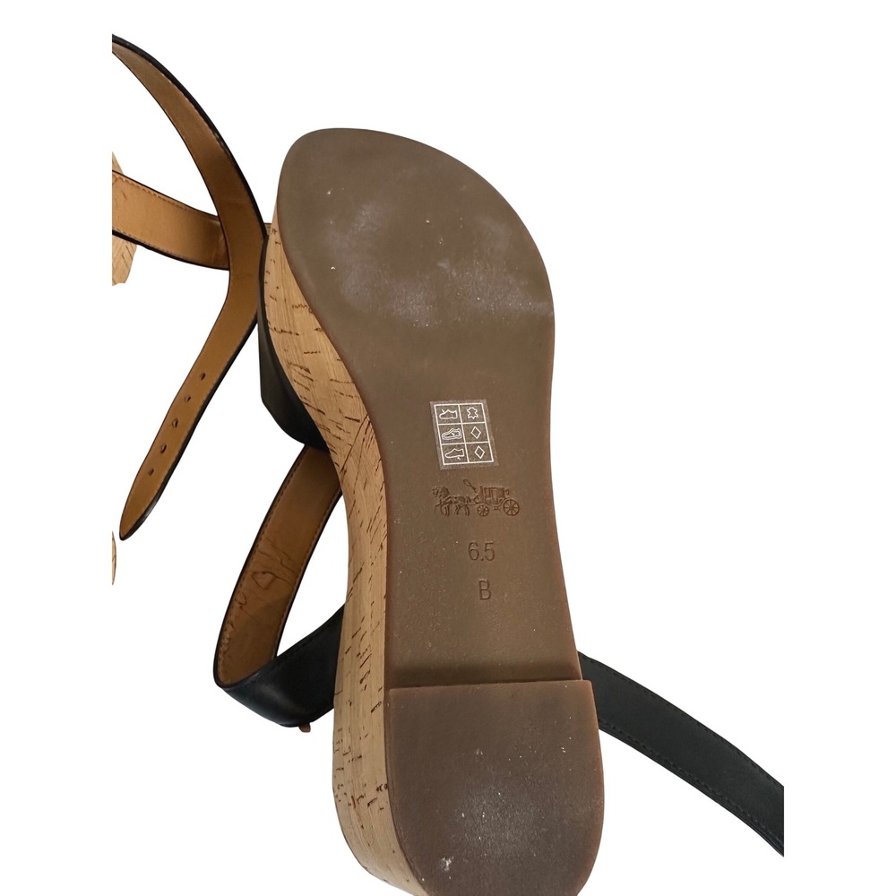Coach Becka Platform Sandal black Size 6.5 / 6 1/2 excellent but with flaws - Picture 3 of 11